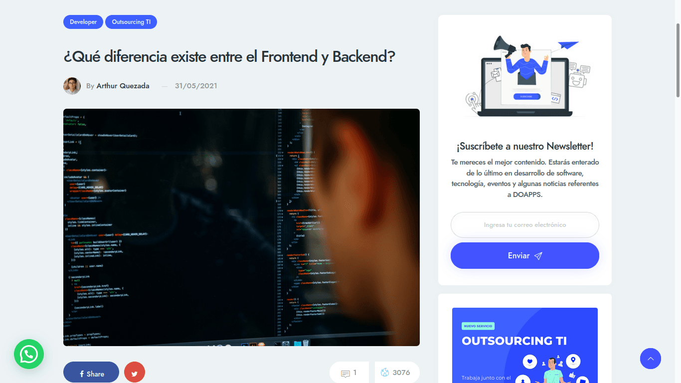 ¿Qué diferencia existe entre el Frontend y Backend?
